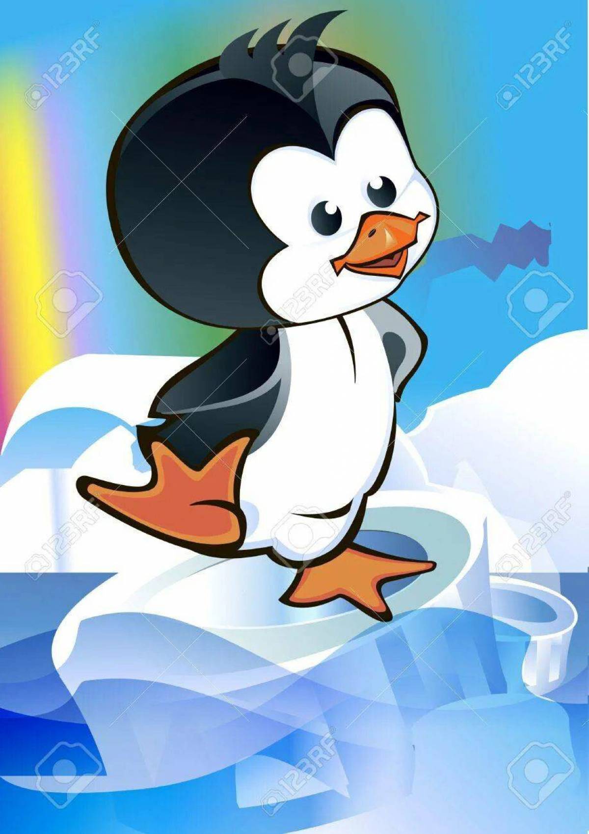 Пингвин на льдине для детей #17