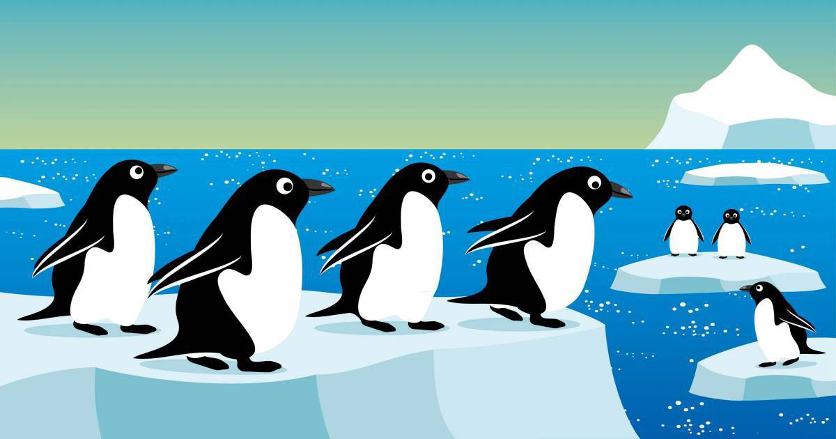 Пингвин на льдине для детей #19