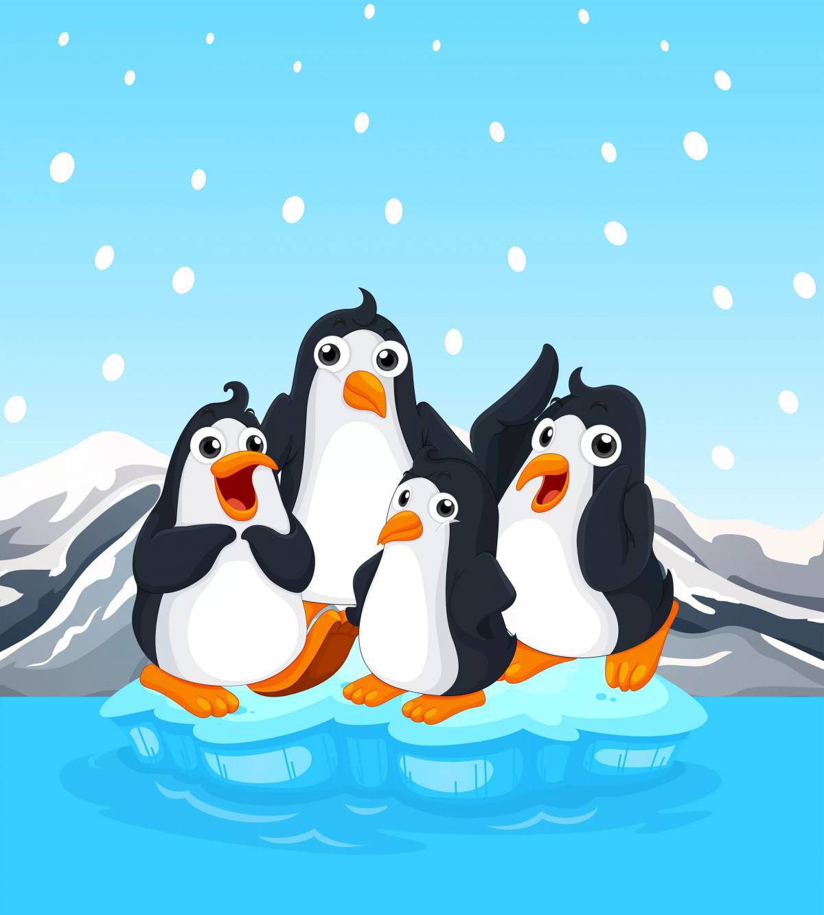 Пингвин на льдине для детей #23