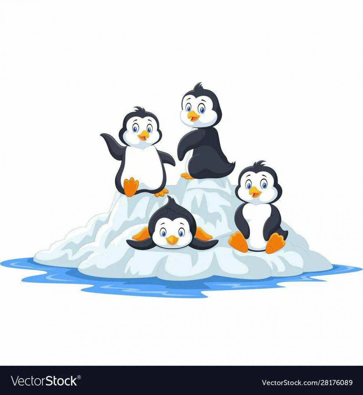 Пингвин на льдине для детей #24