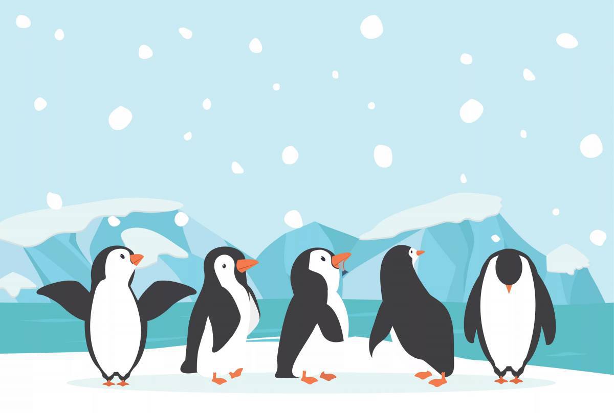 Пингвин на льдине для детей #25