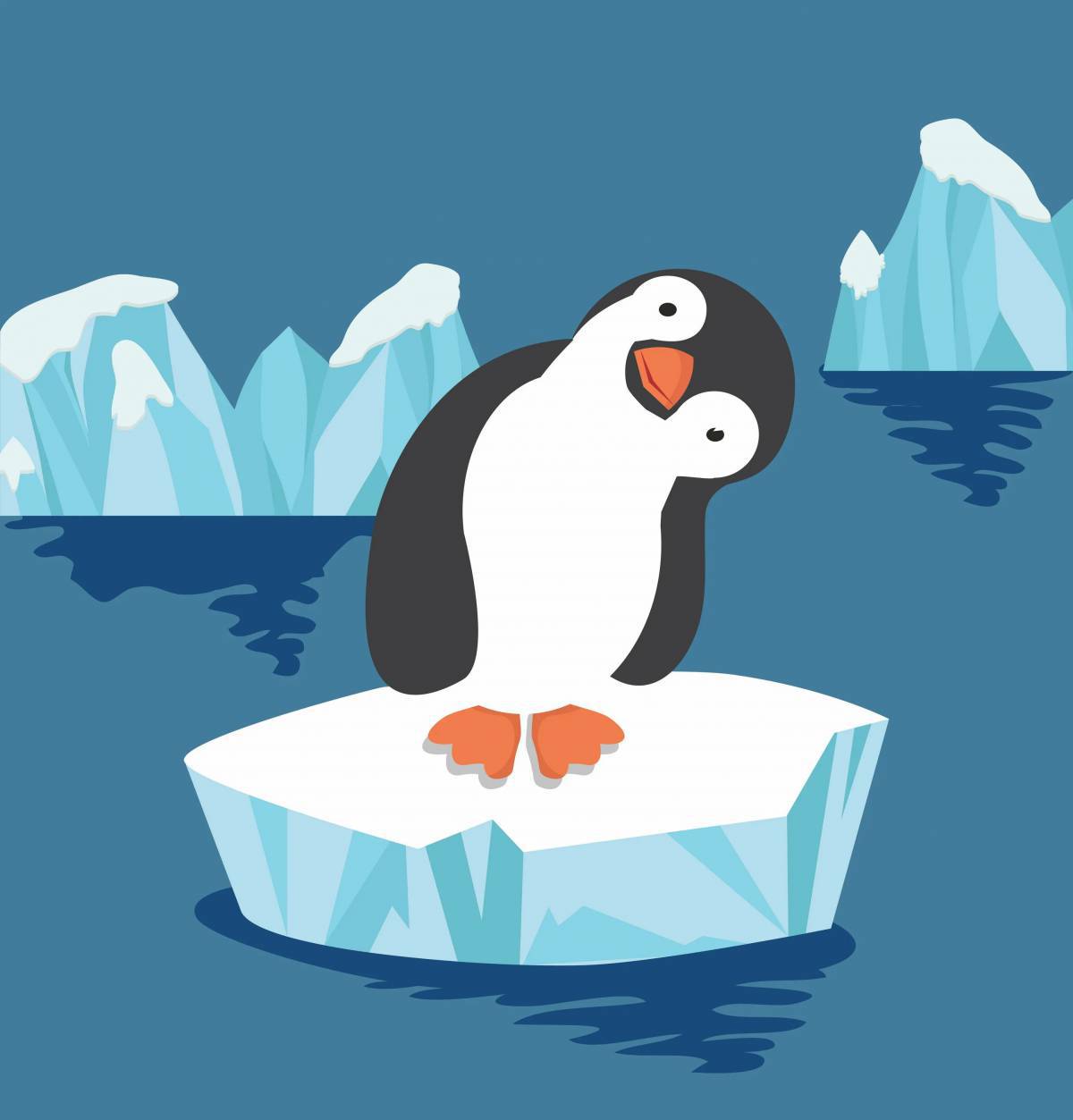 Пингвин на льдине для детей #27