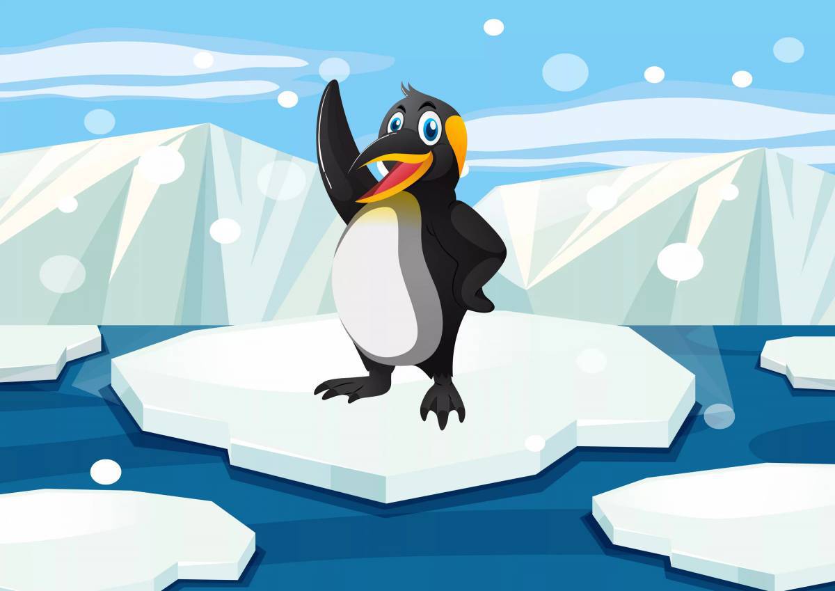 Пингвин на льдине для детей #30