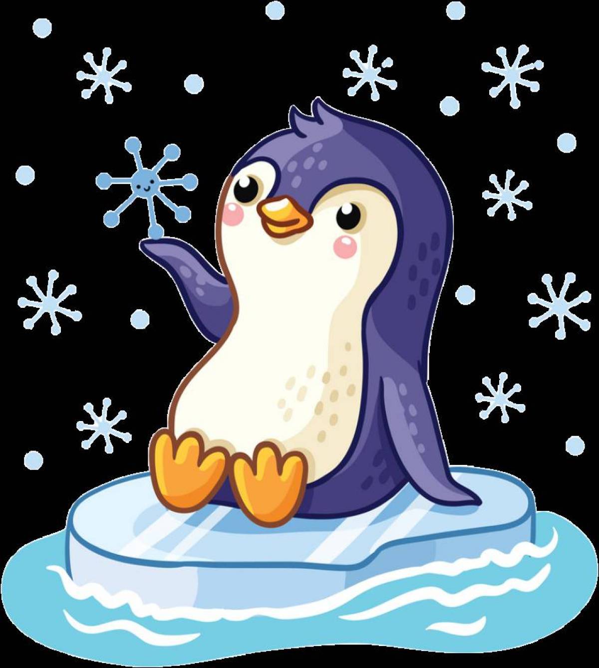Пингвин на льдине для детей #39