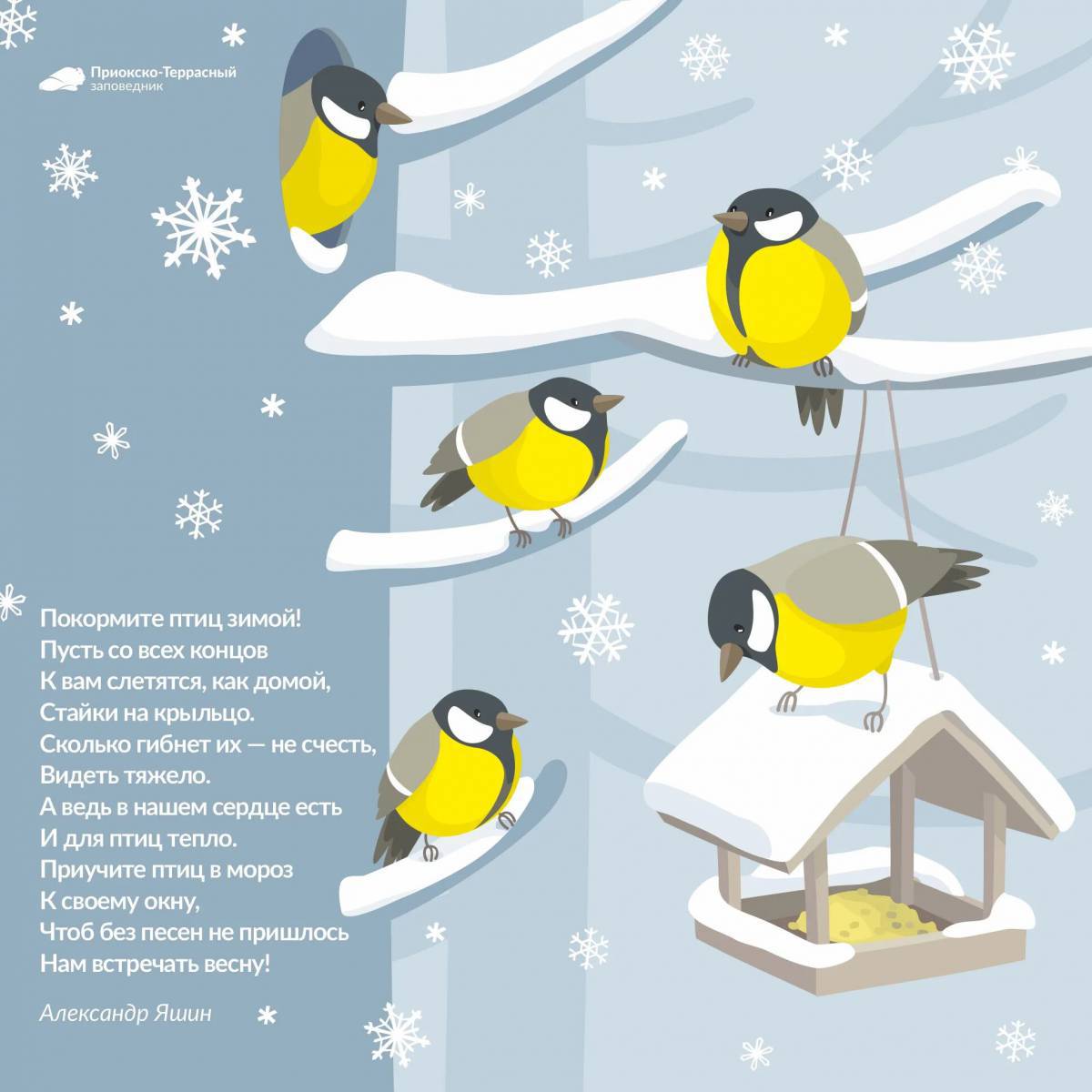 Покормите птиц зимой для детей #11