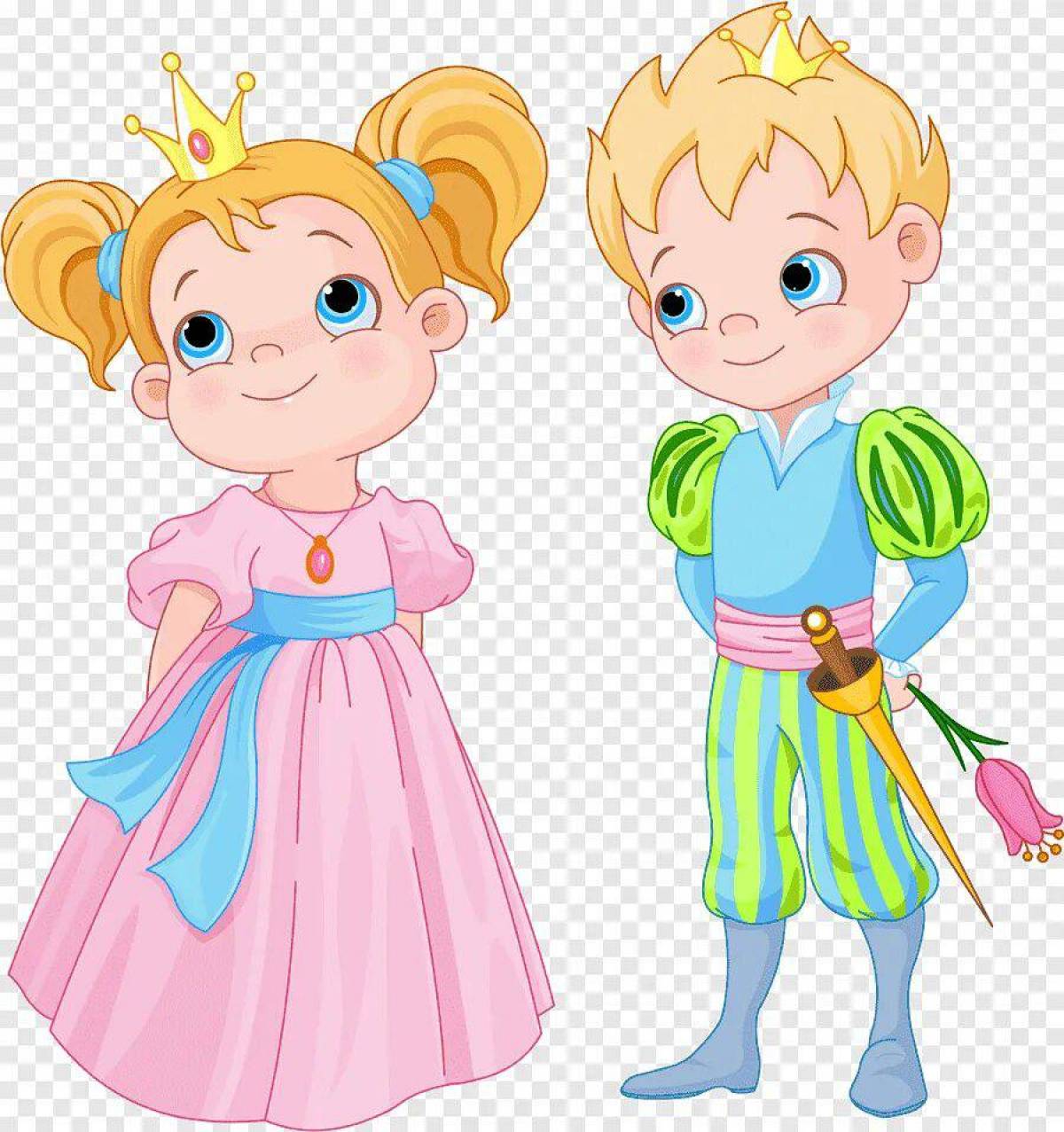 Принцесса и принц для детей #11