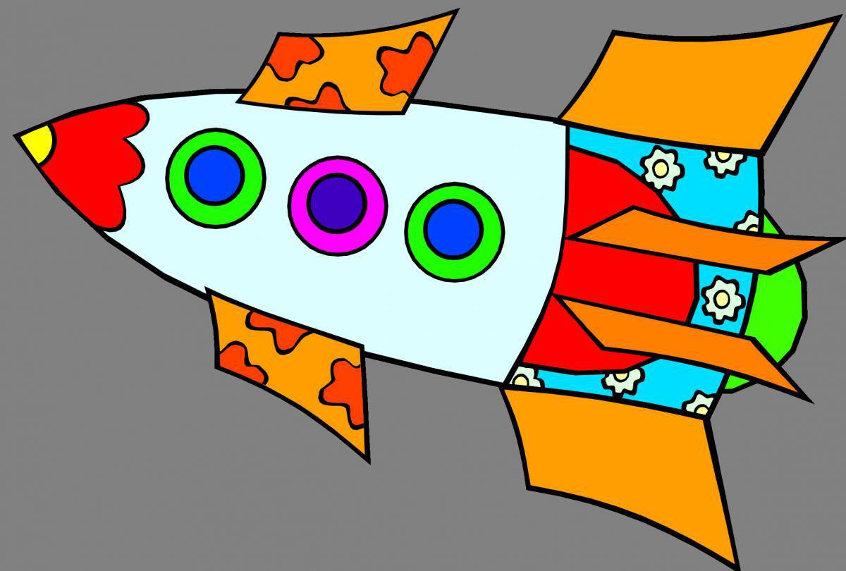 Ракета для детей картинка #12