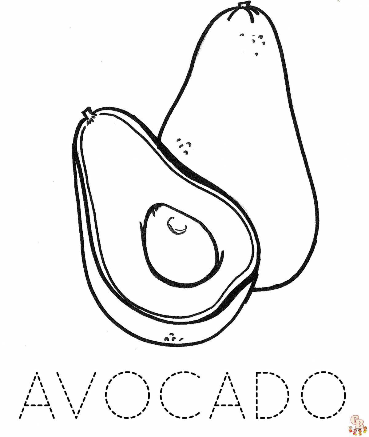 Раскраску авокадо #6