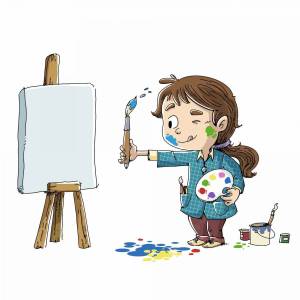 Раскраска рисует девочка #1 #472688