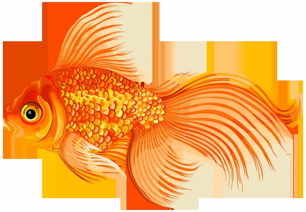 Рисунок золотая рыбка #1