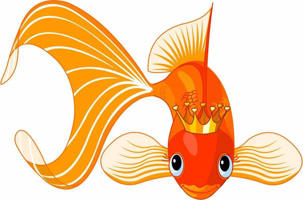 Рисунок золотая рыбка #12
