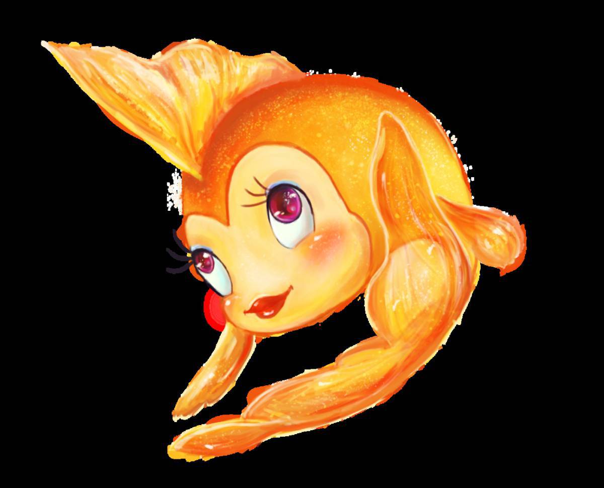 Рисунок золотая рыбка #20