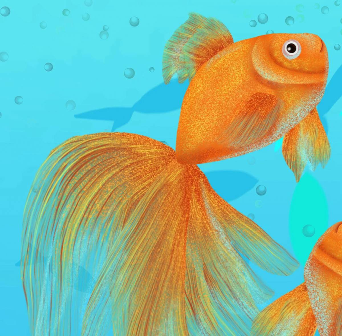 Рисунок золотая рыбка #30