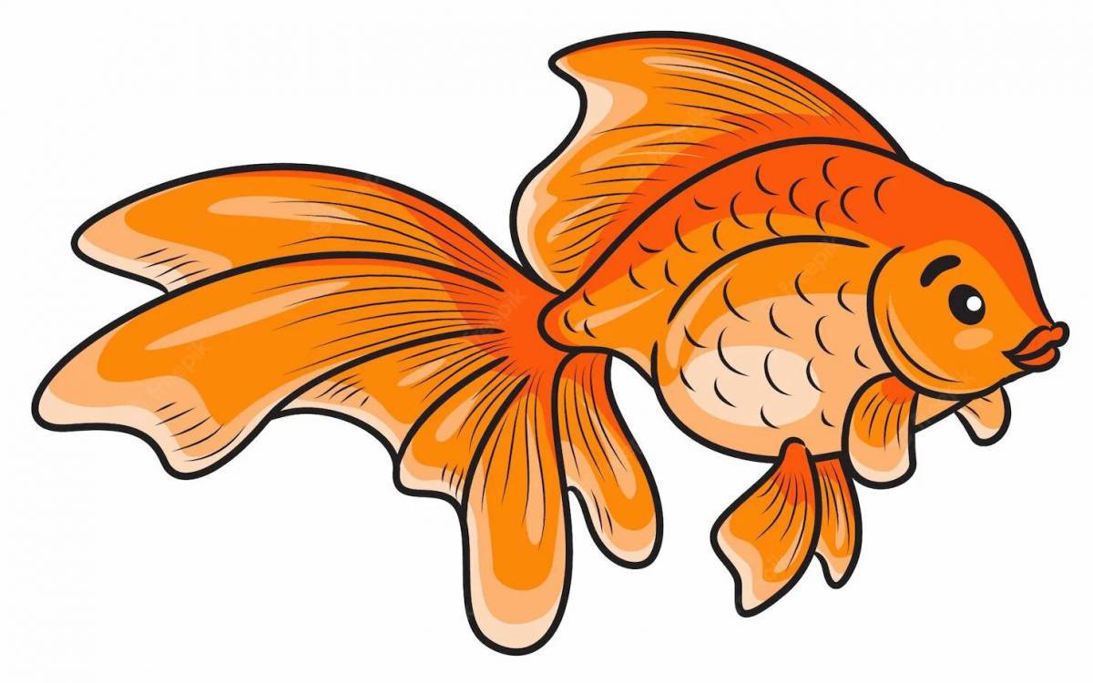Рисунок золотая рыбка #34