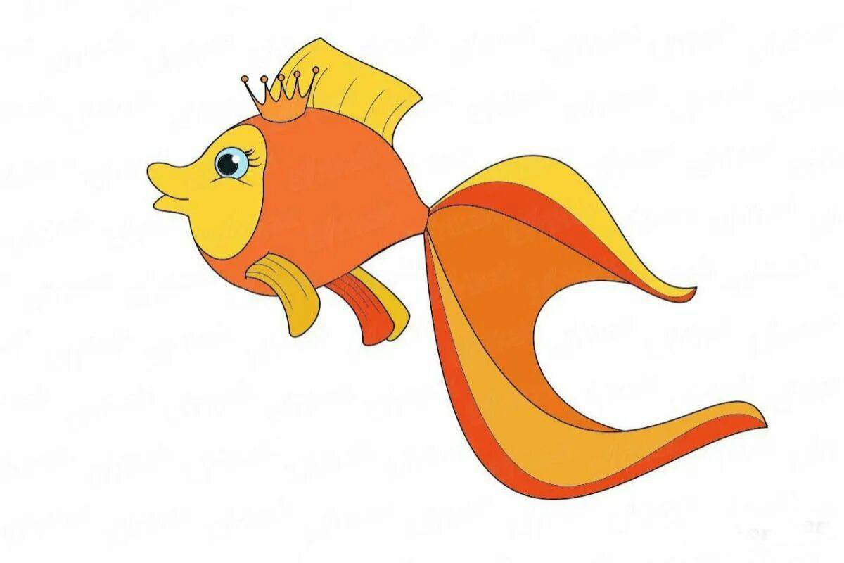 Рисунок золотая рыбка #36