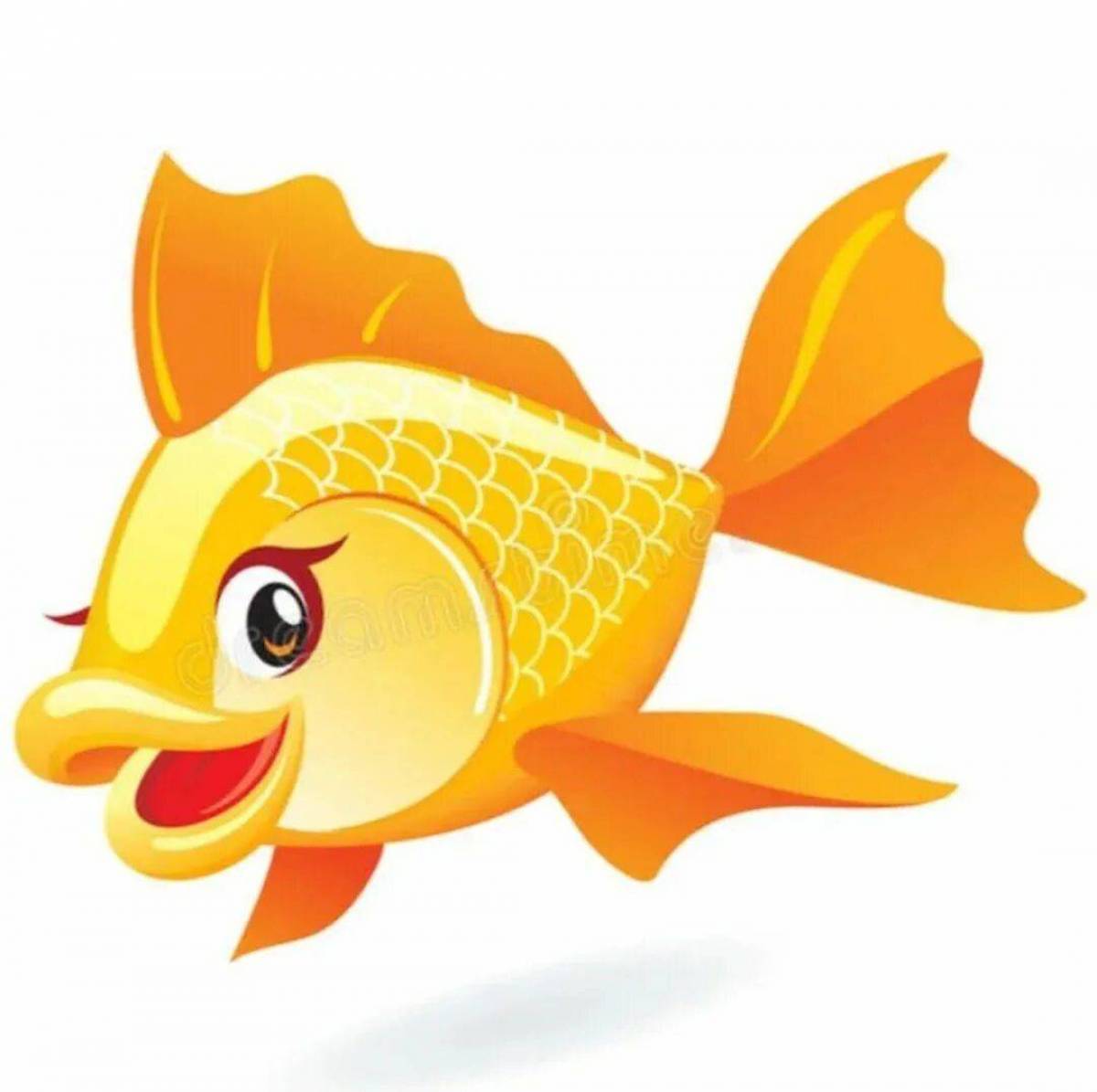 Рисунок золотая рыбка #37