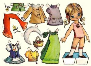 Раскраска бумажные куклы с одеждой для вырезания девочки #19 #45065