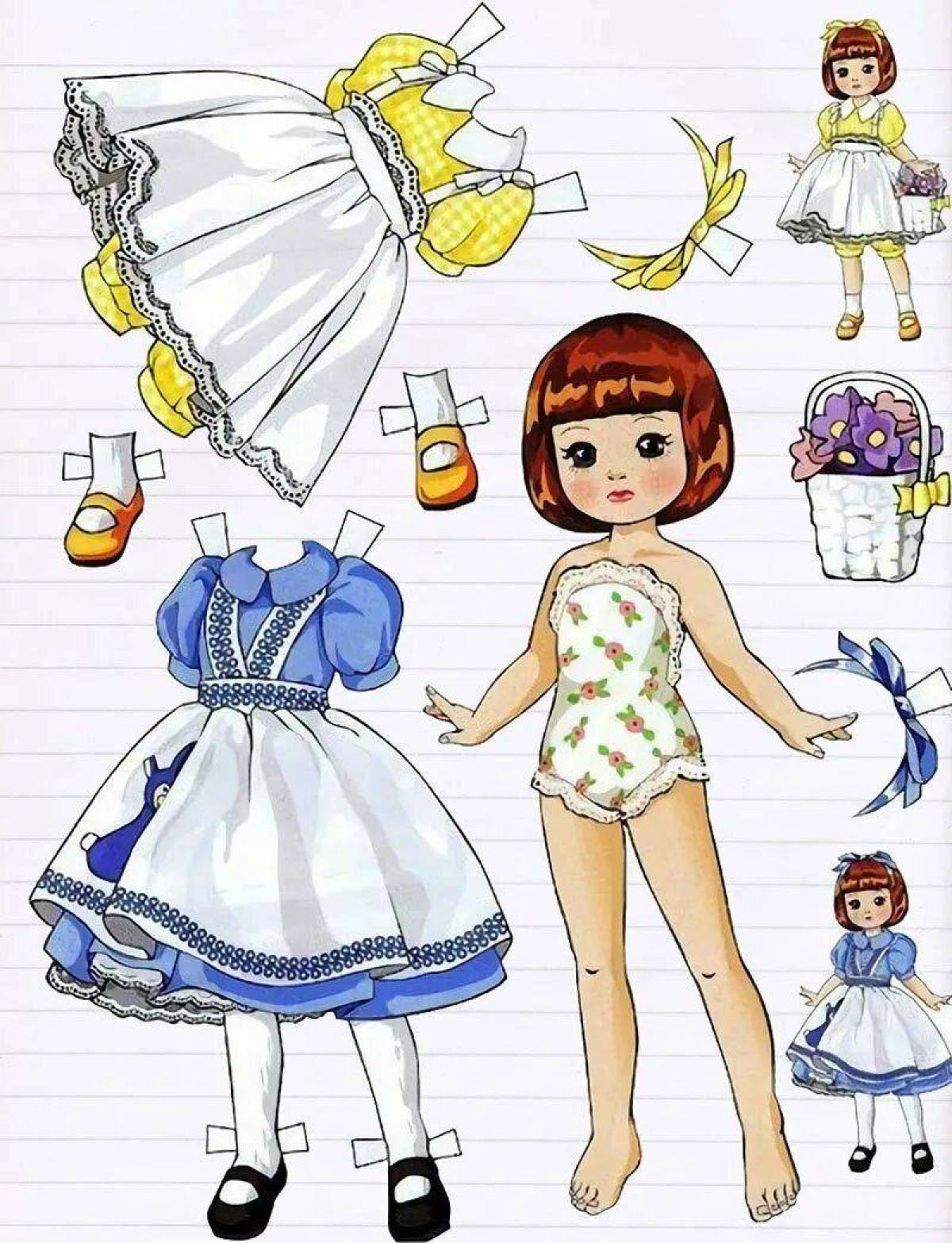 Бумажные куклы с одеждой для вырезания девочки #22