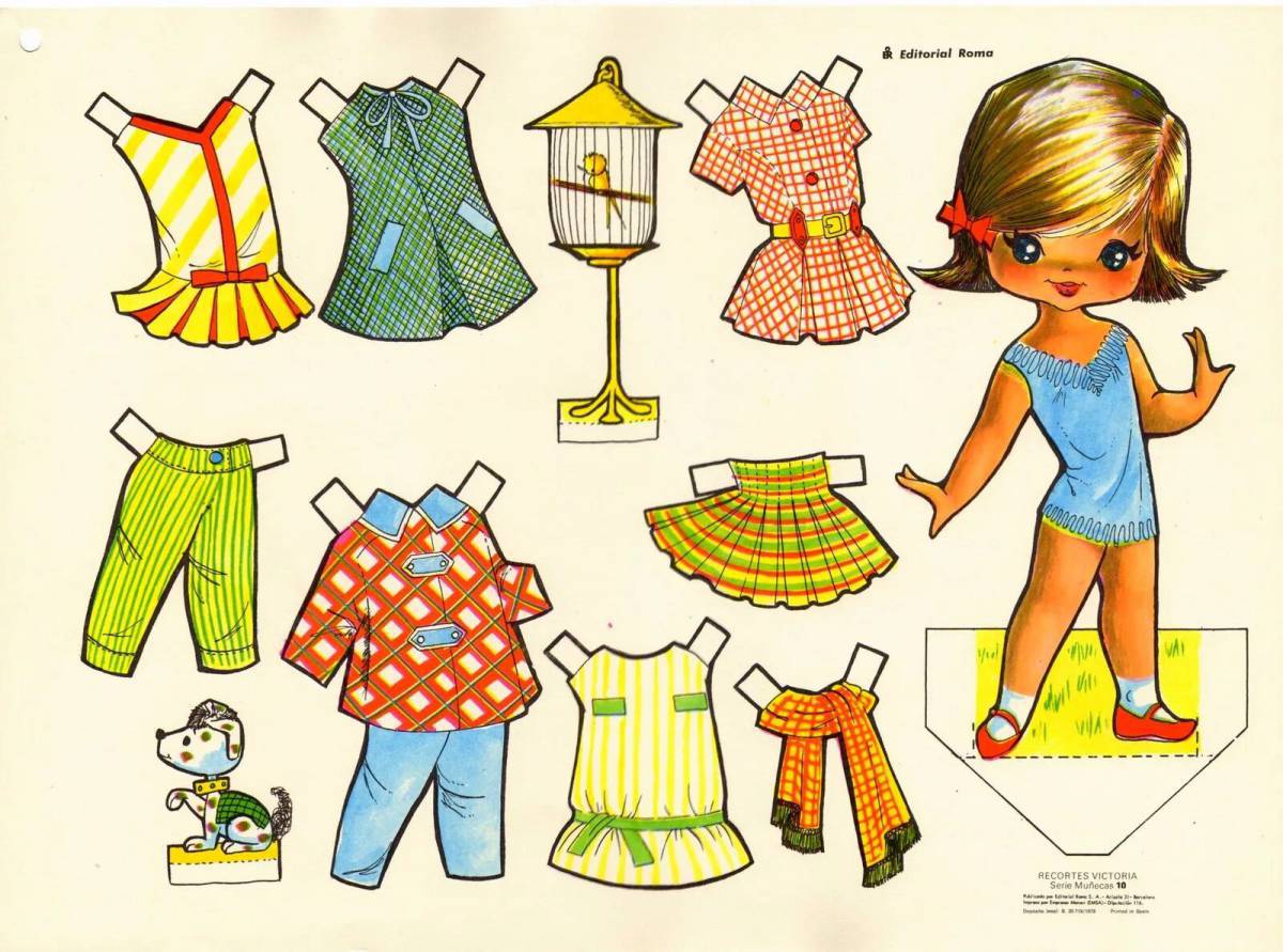 Бумажные куклы с одеждой для вырезания девочки #31