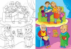 Раскраска семья для детей 3 4 лет #18 #490139