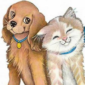 Раскраска собаки и кошки для детей #24 #502944