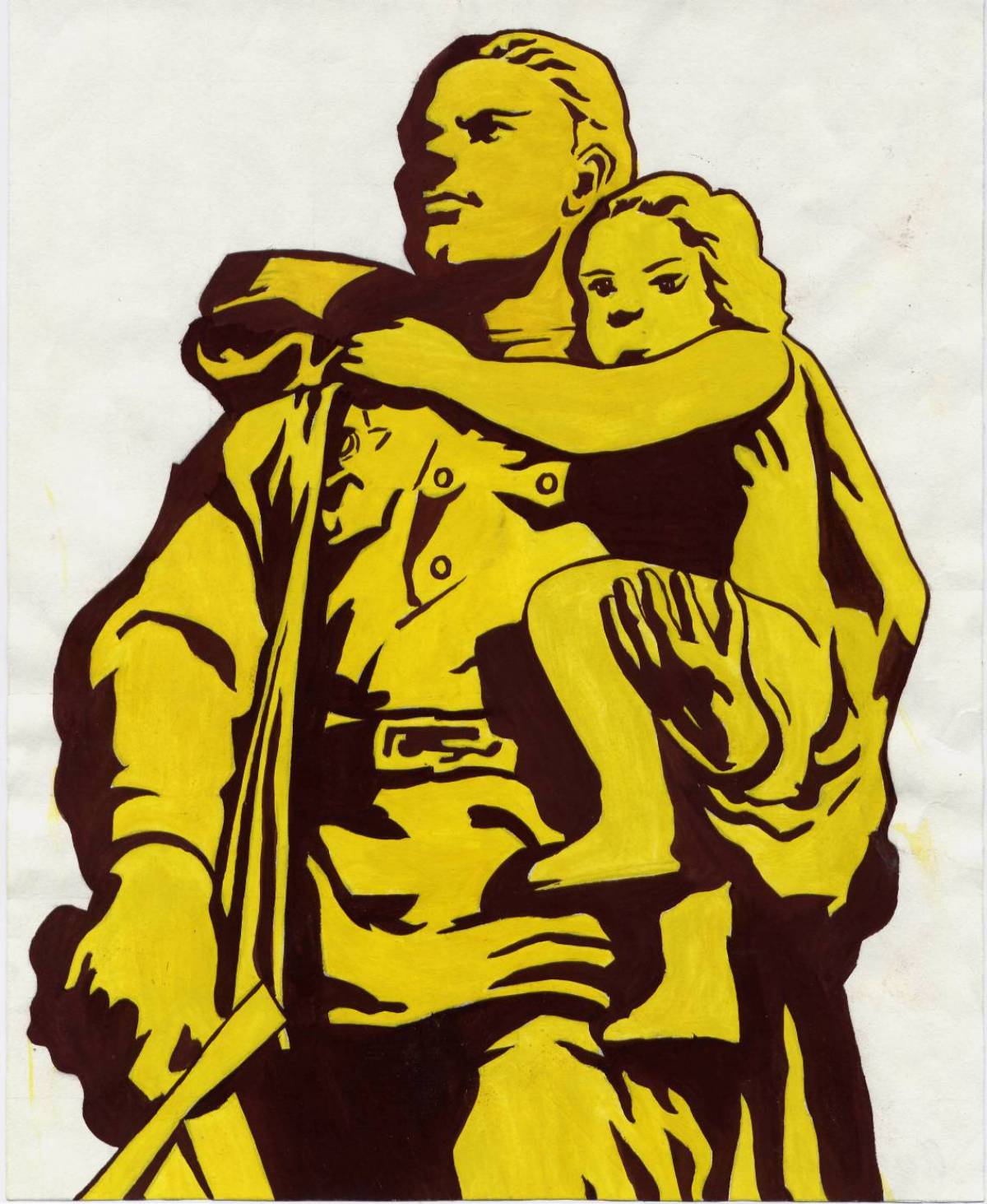 Солдат с ребенком на руках #1