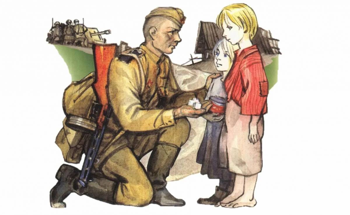 Солдат с ребенком на руках #30