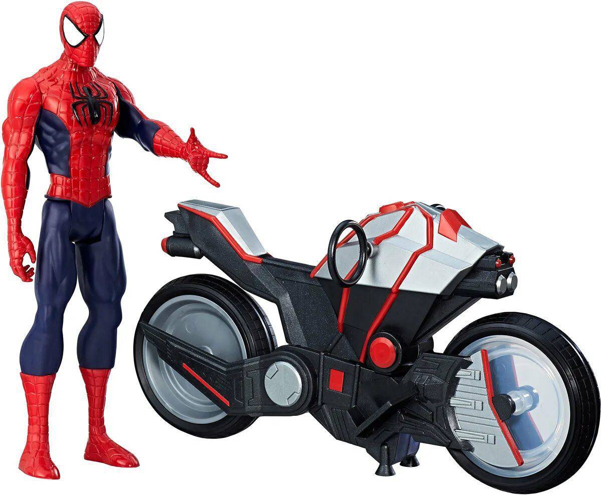 Человек паук на мотоцикле #4
