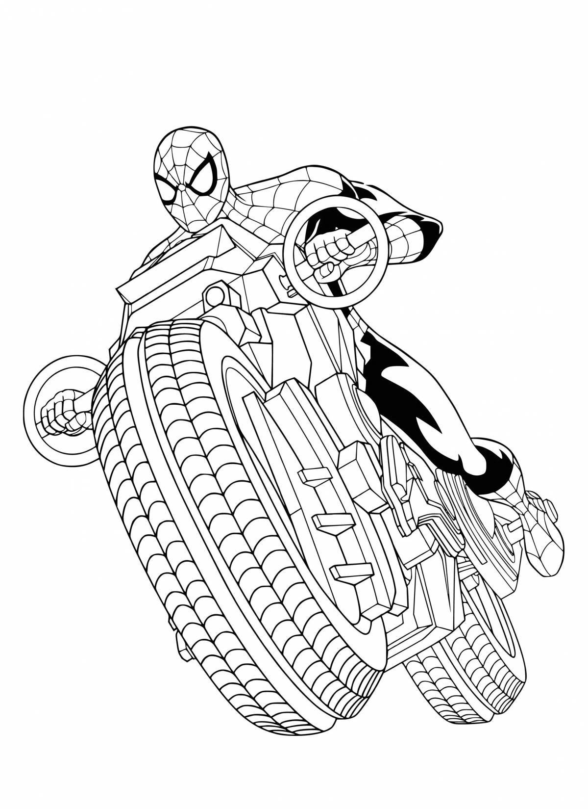 Человек паук на мотоцикле #25