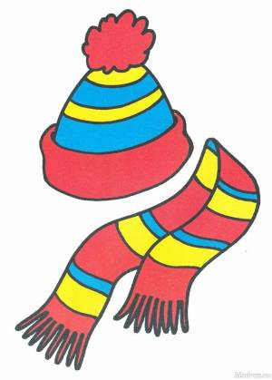 Раскраска шапка и шарф для детей #2 #563091