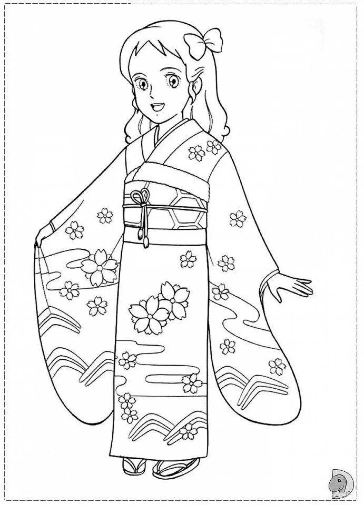 Японка в кимоно рисунок 4 класс #10