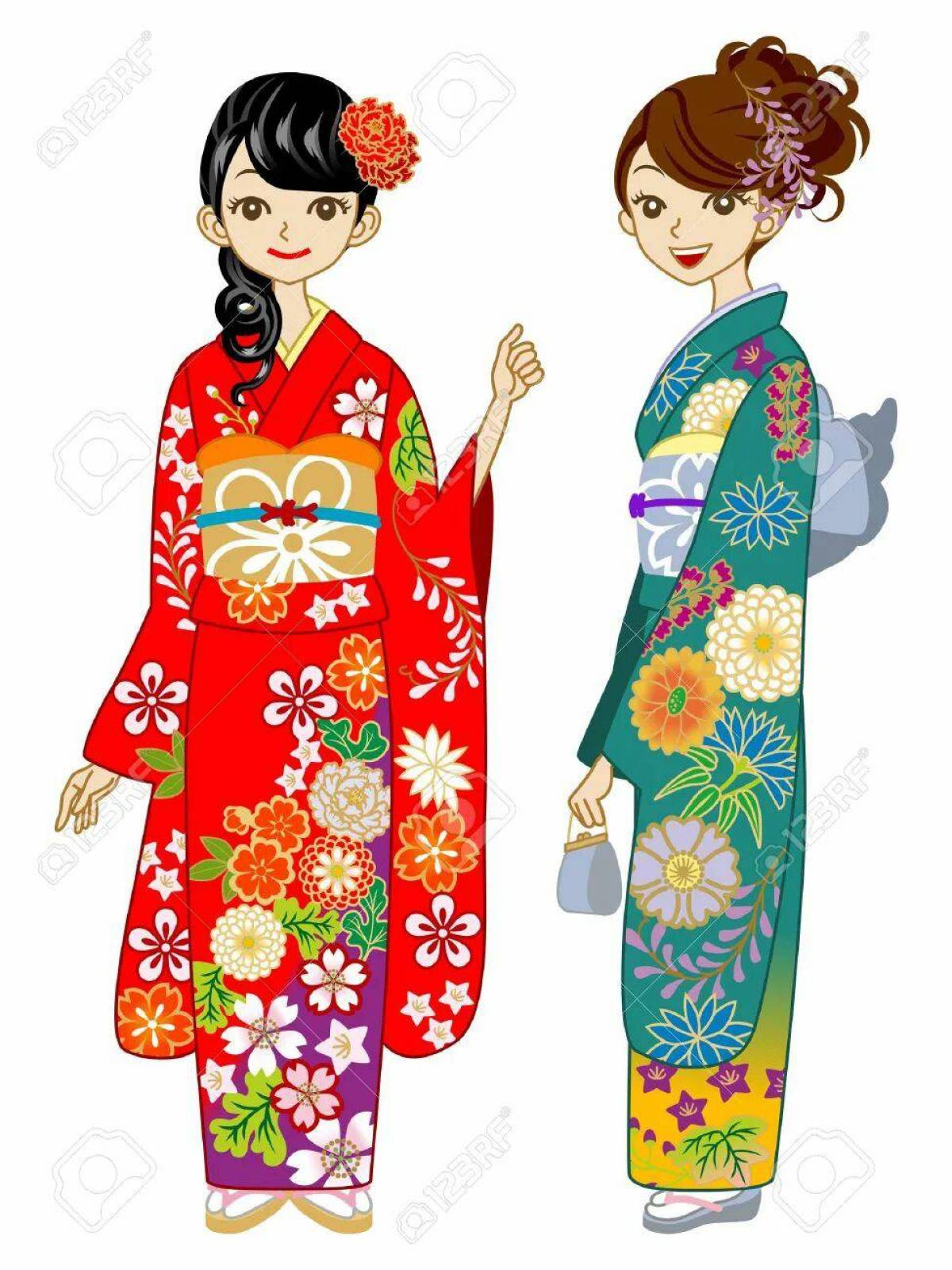 Японка в кимоно рисунок 4 класс #24