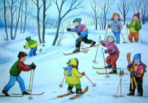Раскраска зимние забавы для детей 6 7 лет #38 #4095