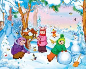 Раскраска картинка зима для детей #13 #87186