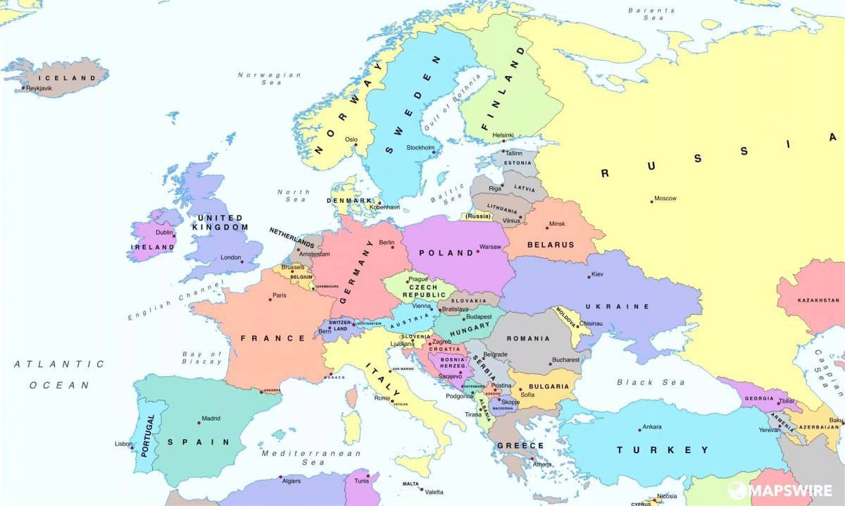 Карта европы #21