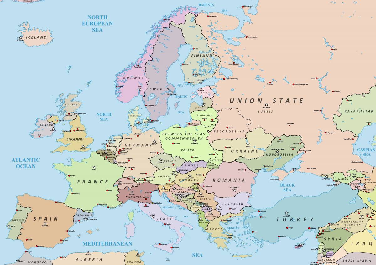 Карта европы #22