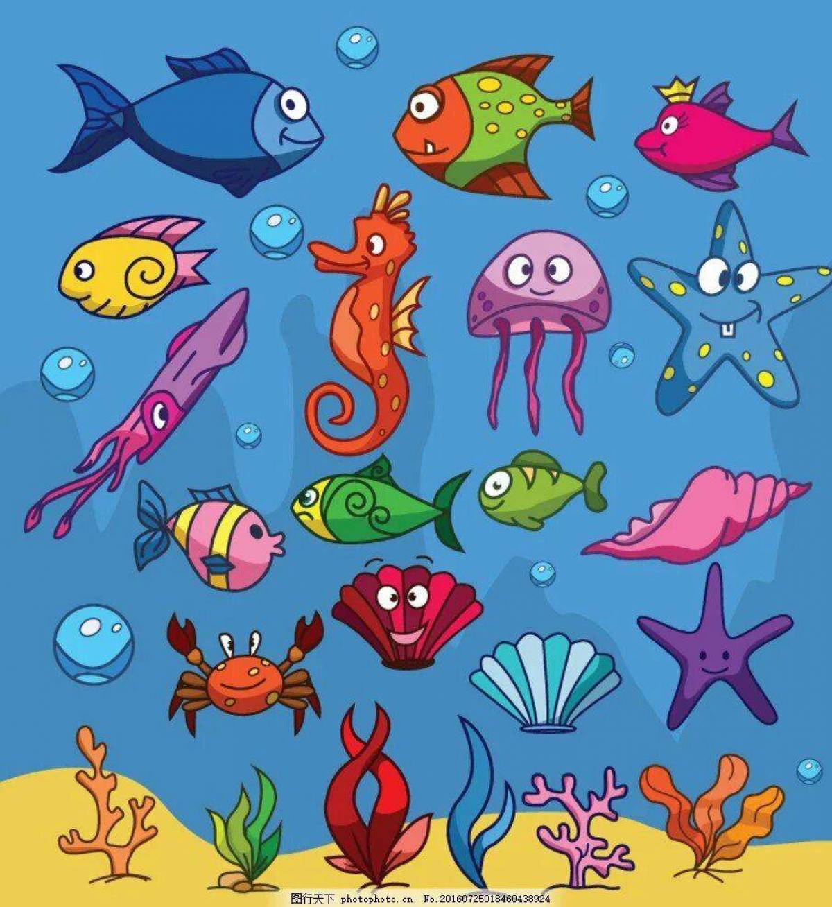 Морские обитатели для детей #28