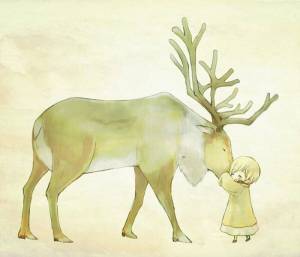 Раскраска северный олень для детей #27 #147623
