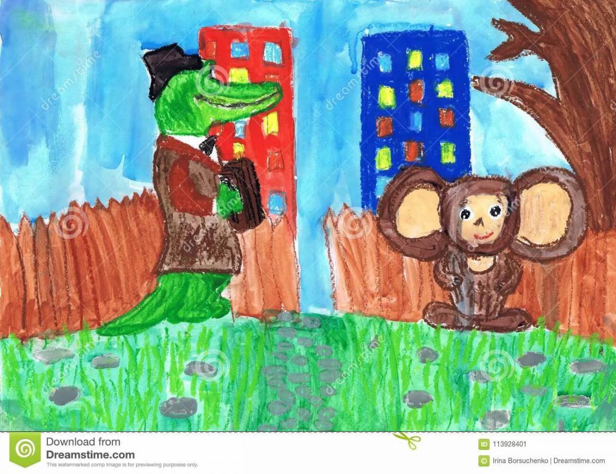 Чебурашка и крокодил гена для детей #20