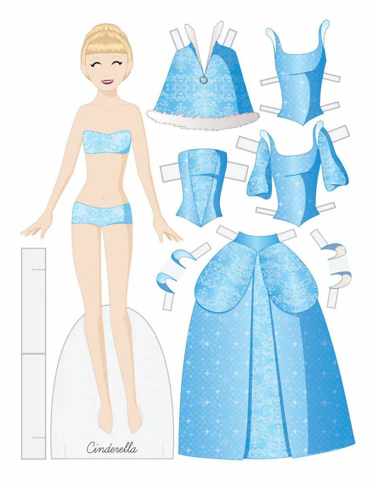 Бумажная кукла барби с одеждой для вырезания #16