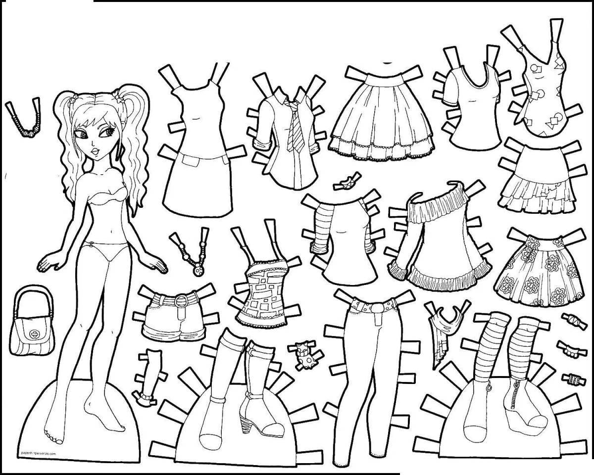 Бумажная кукла барби с одеждой для вырезания #27