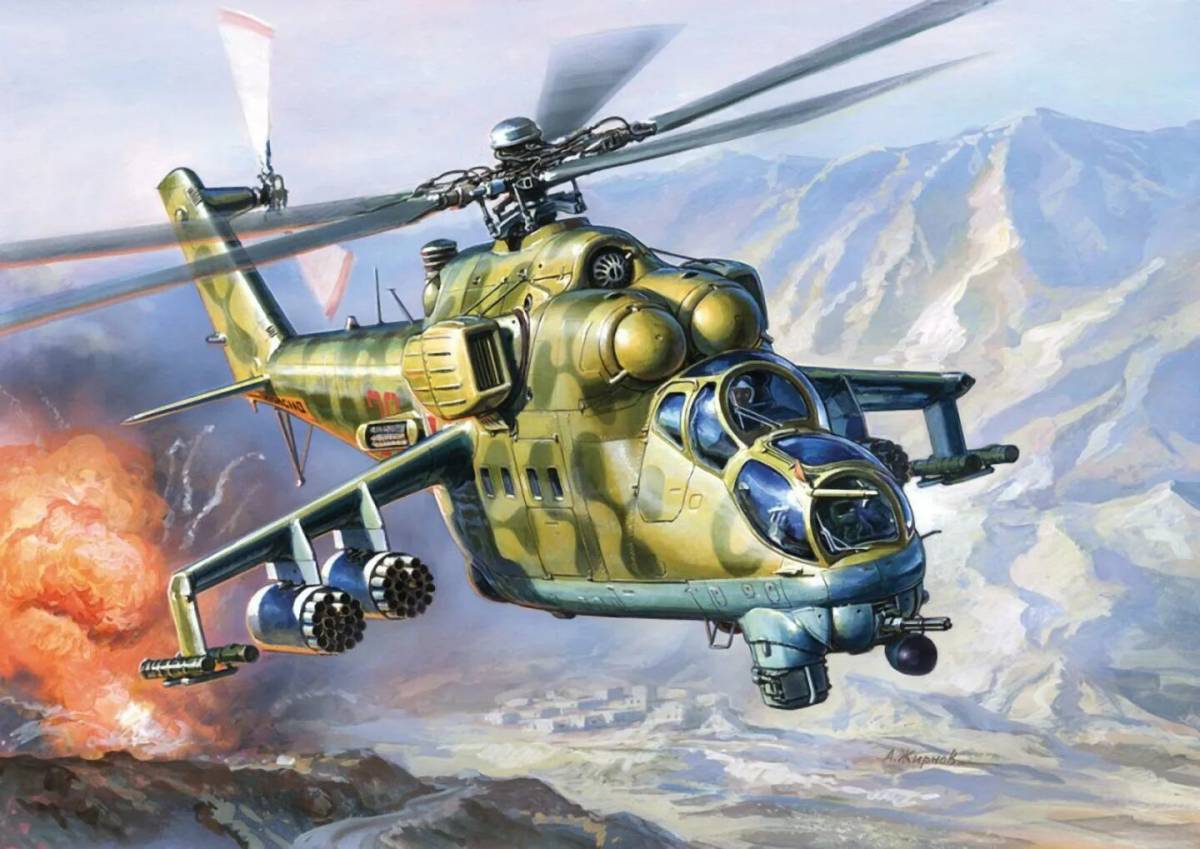 Военный вертолет для детей #16