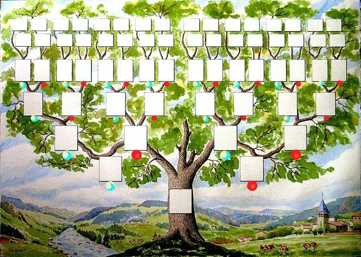 Генеалогическое дерево шаблон для заполнения #11