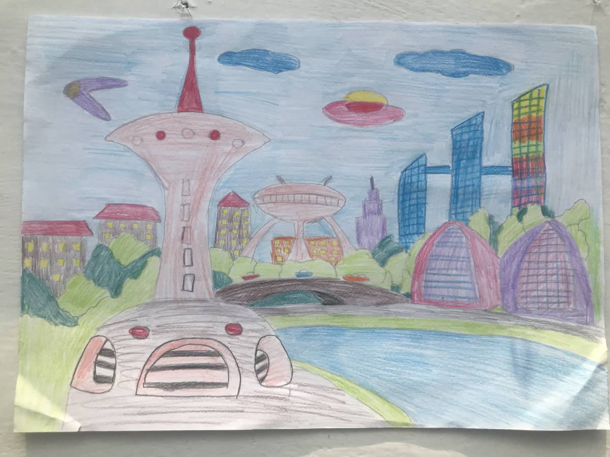Город будущего рисунок #8