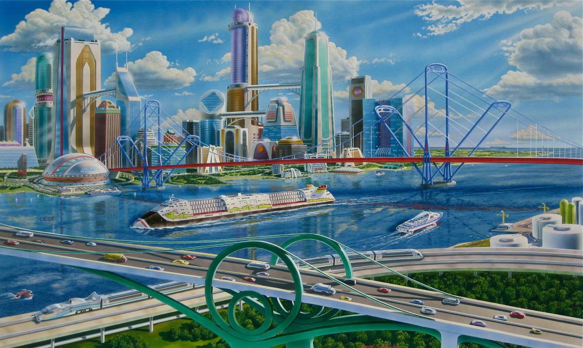 Город будущего рисунок #16