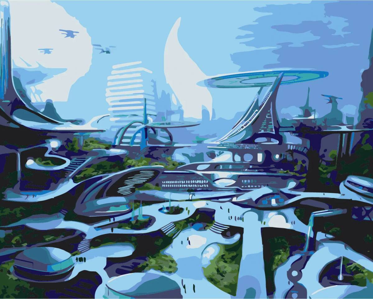Город будущего рисунок #22