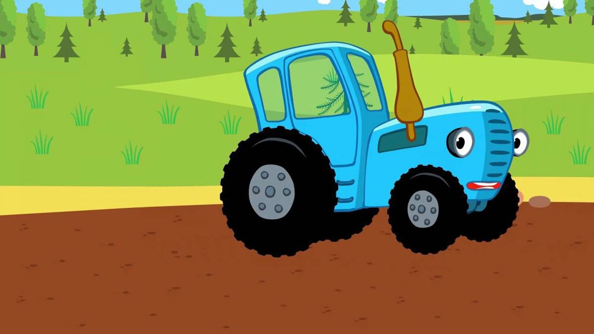 Синий трактор для детей #10
