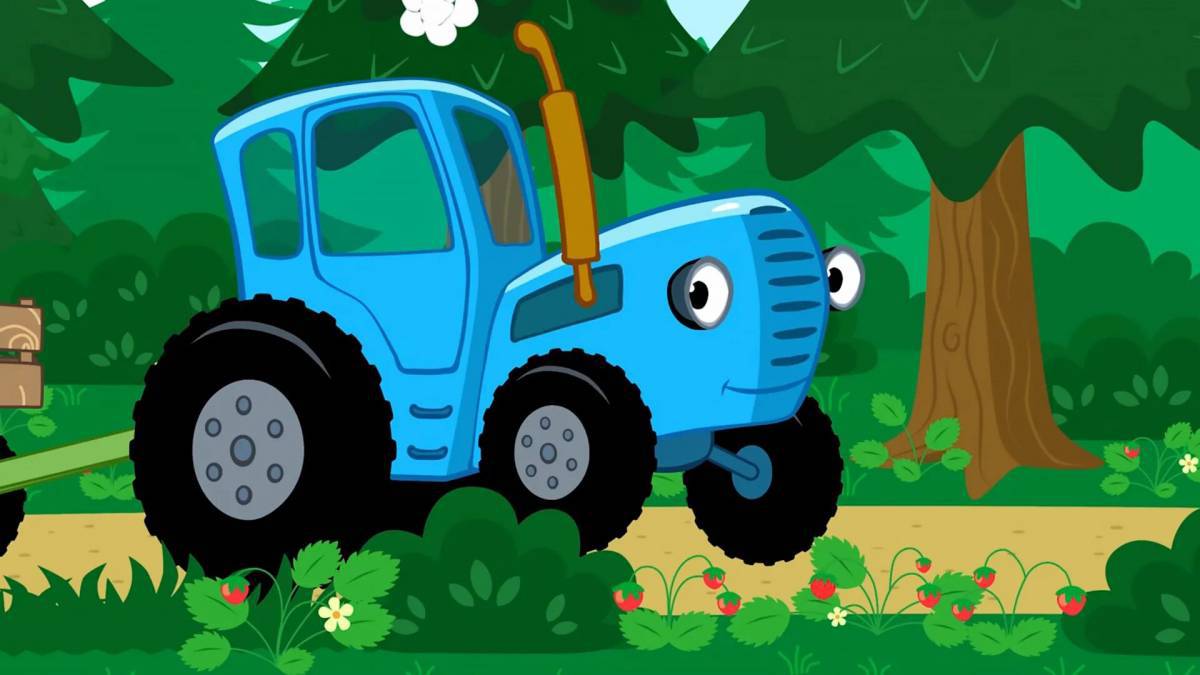 Синий трактор для детей #14