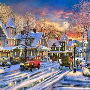 Раскраска зимний город для детей #18 #316821
