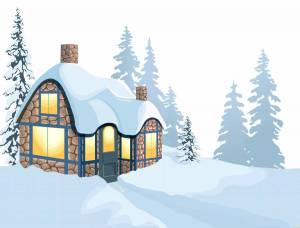 Раскраска зимний домик для детей #14 #316885